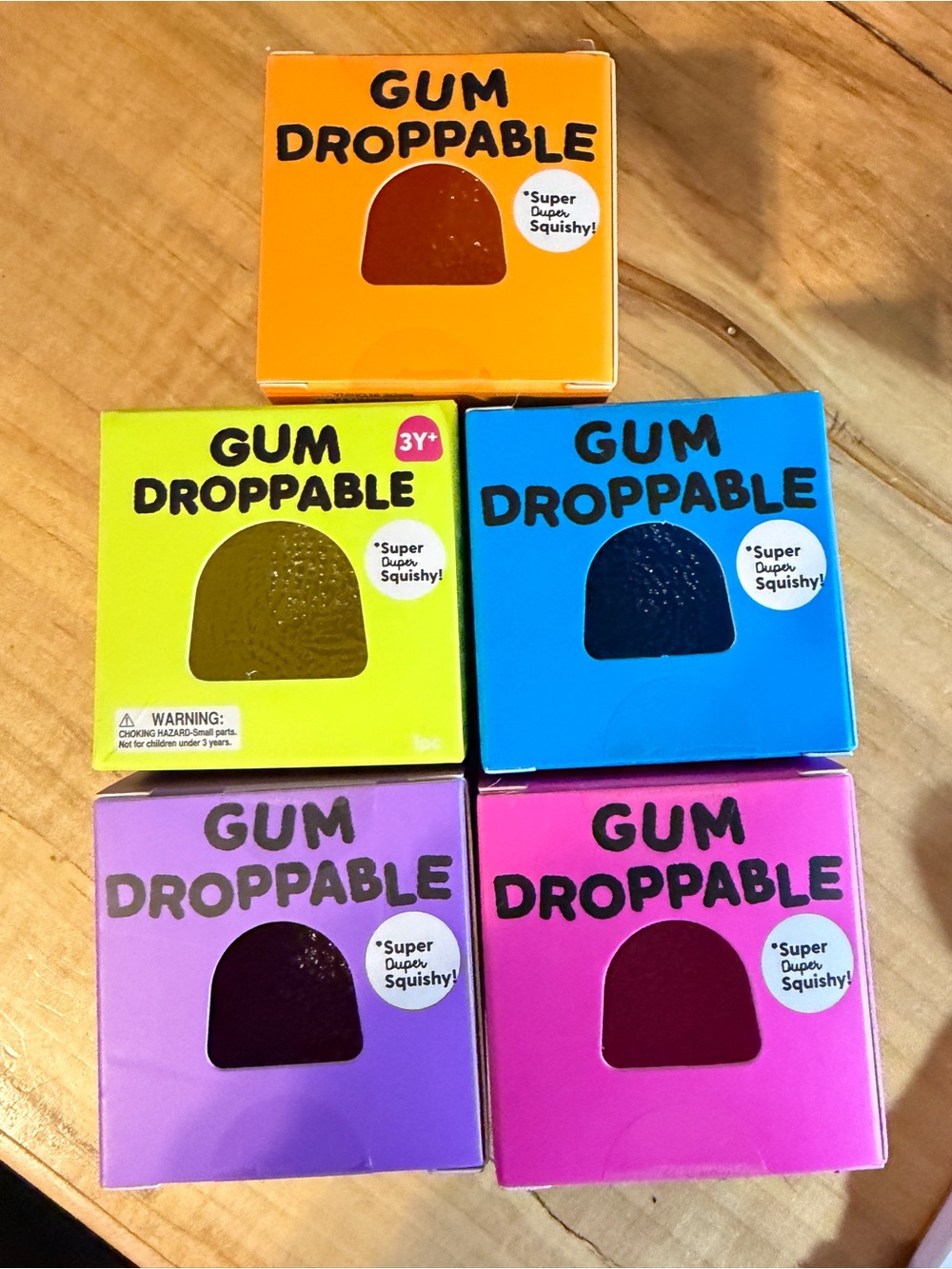 All 5 New J'adore Gum Droppable Super Duper Squish Textured Squeeze Squishy Toys